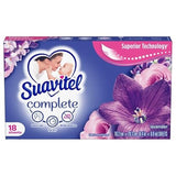 Suavitel Complete Fabric Conditioner Dryer Sheets - Lavender Scent, Long-Lasting Freshness, Anti-Static Softening Laundry Sheets - 18 Count