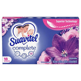 Suavitel Complete Fabric Conditioner Dryer Sheets - Lavender Scent, Long-Lasting Freshness, Anti-Static Softening Laundry Sheets - 18 Count