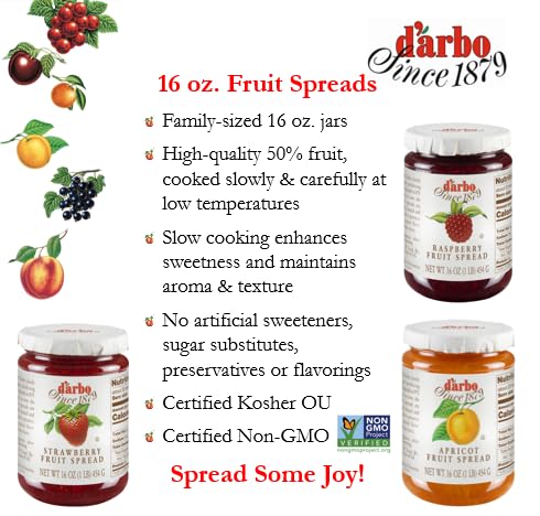 D’arbo Orange Fruit Spread, 16 oz (454 g) | All-Natural Austrian Marmalade | Made with Real Oranges | No Artificial Colors or Preservatives