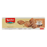 Loacker Patisserie Cappuccino - Premium Bite Size Milk Chocolate Covered Crispy Wafer Cookies with Coffee Cream Filling - Pack of 12