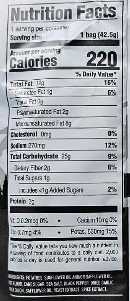 Boulder Canyon | Sea Salt & Cracked Pepper | Kettle Style Potato Chips| 1.5 Ounce | Pack of 12 Bundled by SUPERDEALS with Mystery Bonus Gift