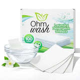 Ohm Earth’s Wash Laundry Detergent Sheets Hypoallergenic & Dye-Free Liquidless Detergent, Fast Dissolving Concentrated Strips Ideal for Sensitive