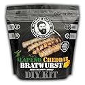 Bearded Butchers Jalapeño Cheddar Bratwurst DIY Kit - Make Spicy, Savory Brats at Home! Includes Bratwurst Seasoning, 32mm Collagen Casings, Jalapeño