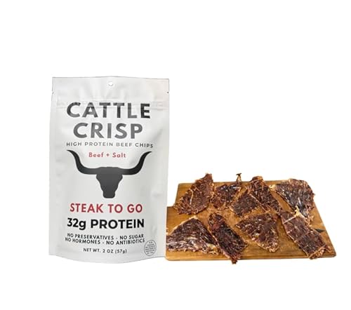 Cattle Crisp Beef Chips - 32g Protein Meat Snack, 2 oz
