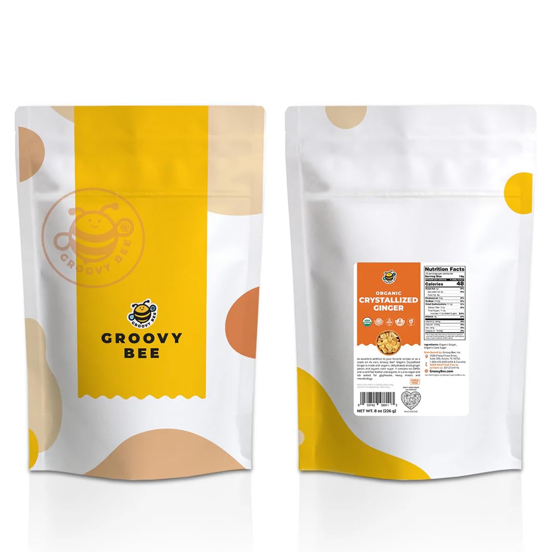 Groovy Bee® Organic Crystallized Ginger 8 oz (226 g)