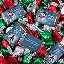 124 Pcs Christmas Candy Chocolate Party Favors Miniatures & Red, Green & Silver Kisses (1.52 lbs) - Jolly Snowman