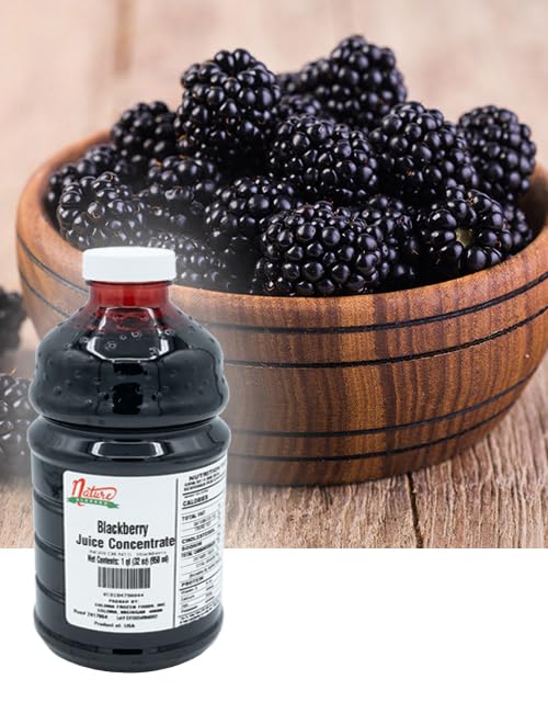 Nature Blessed 100% Pure Blackberry Fruit Juice Concentrate - 1 Quart (1/32 fl oz bottle), Applications: Excellent for Home Wine Making, Brewing