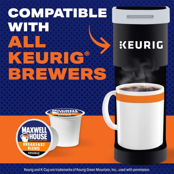 Maxwell House Breakfast Blend Mild Roast K-Cup Coffee Pods, 10 CT (Pack of 6)