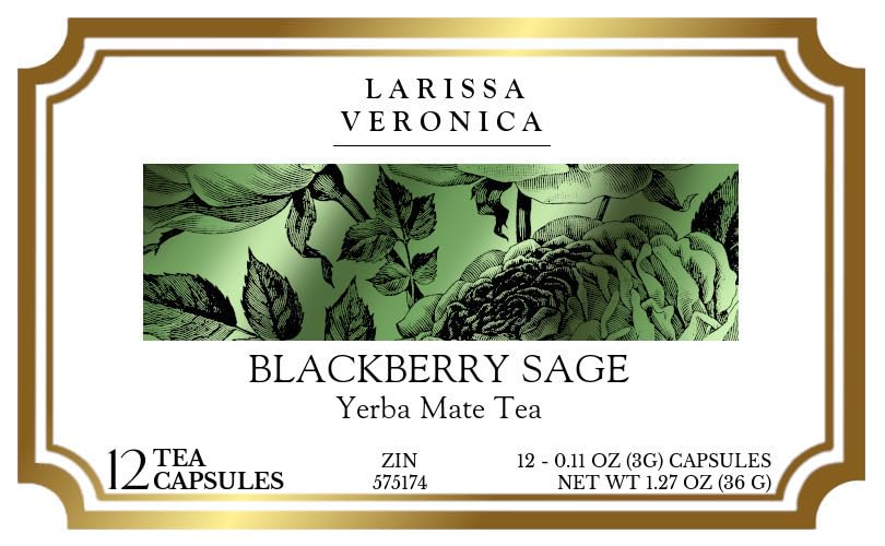 Blackberry Sage Yerba Mate Tea (Single Serve K-Cup Pods) (12 pods, ZIN: 575174) - 3 Pack