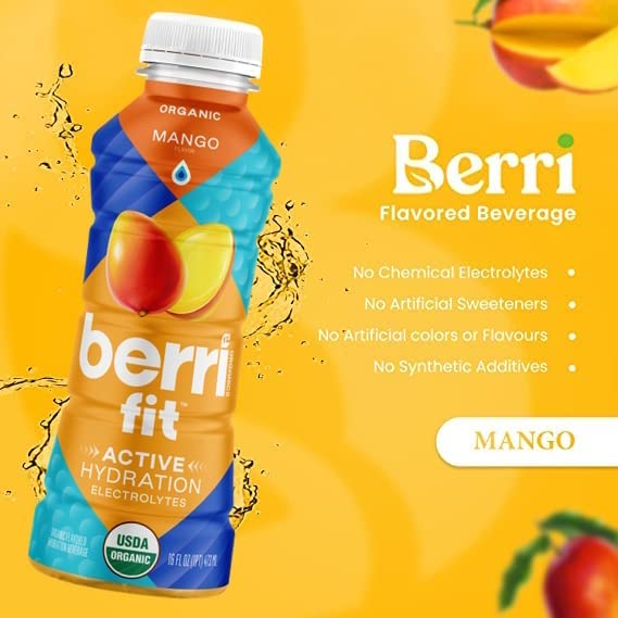Berri Fit Mango Organic Sports Drink Alternative with Natural Plant-Based