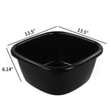 Dehouse 16 Quart Wash Basin, 3-Pack Black Plastic Dish Pan