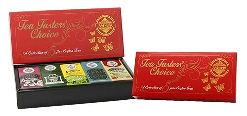Mlesna Pure Ceylon Tea Taster's Choice Loose Tea Mini Collection - 5 Assorted Black and Green Tea Gift Box