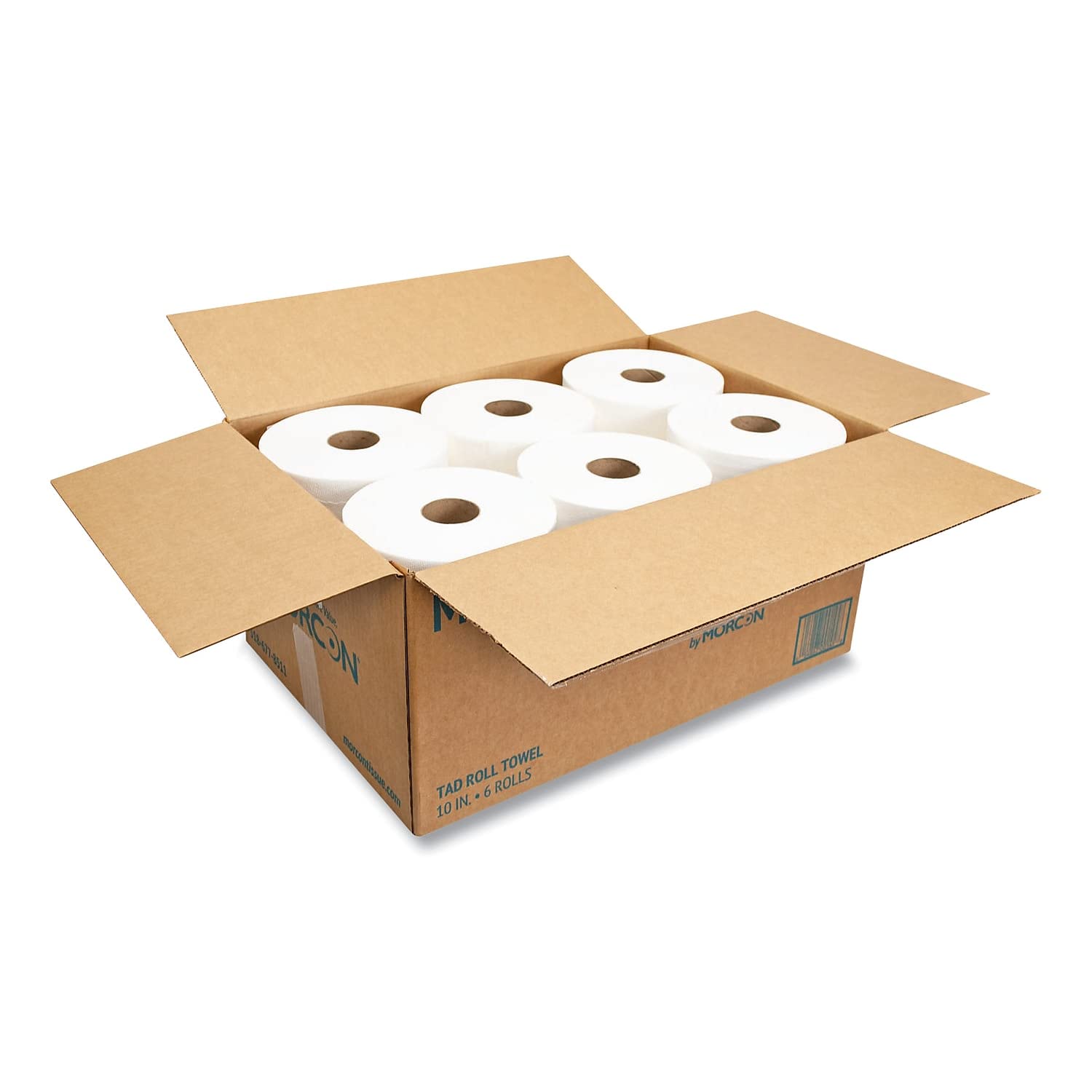 Morcon Paper M610 Hardwound Roll Towels, 1-Ply, 10-Inch x 500 ft, White, 6 Rolls/Carton
