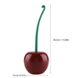 Toilet Brush Holder Set, Toliet Brush with Holder Standing Set Cherry - Shape Lavatory Bathroom Tool(Red)