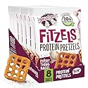 Lenny & Larry's FITZELS Protein Pretzels (Everything Bagel) 8 Individual Bags 3 oz Each - High Protein Snacks with 20g of Plant Based Protein