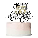 Bekaterea Happy Birthday Cake Topper,Black font Golden Numbers 55th Birthday Cake Decoration?Hello 55, Cheers to 55Years/55th Anniversary ?55