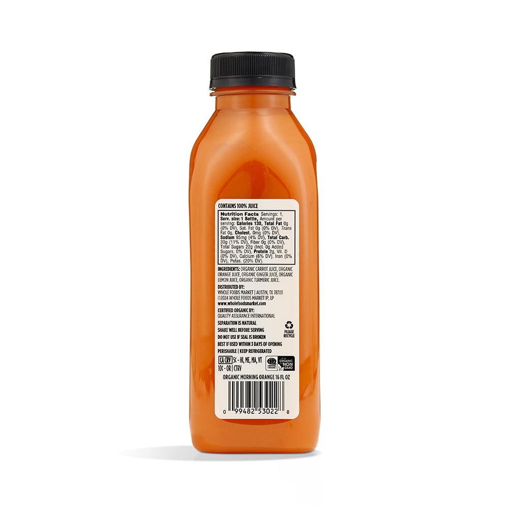WHOLE FOODS MARKET Organic Morning Orange Juice, 16 FZ