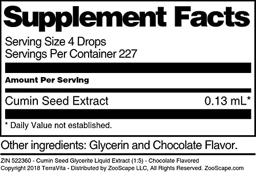 Cumin Seed Glycerite Liquid Extract (1:5) - Chocolate Flavored (1 oz, ZIN: 522360) - 3 Pack
