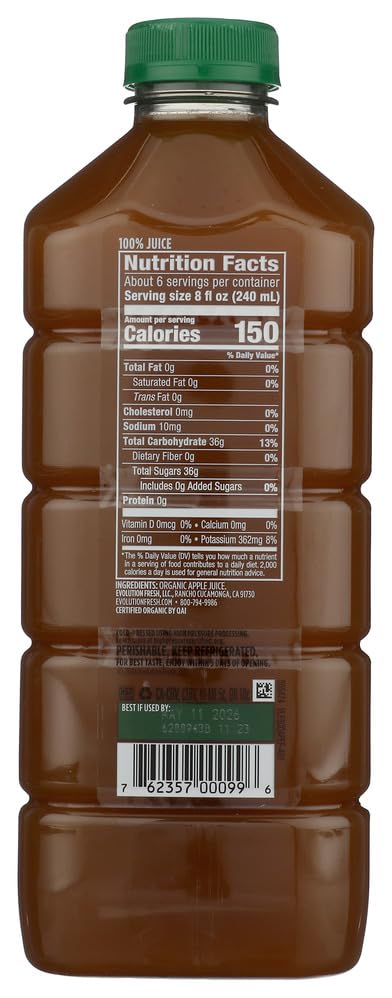 Evolution Fresh Organic Apple Juice, 50 FZ