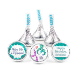 324ct Personalized Mermaid Birthday Stickers for Kisses and Mints Party Favors (324 Count) Mermaid Tail - Party Supplies
