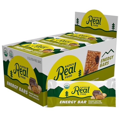 Kate’s Real Food Organic Energy Bars, Non-GMO, All-Natural Ingredients, Gluten-Free and Soy-Free Healthy Snack with Natural Flavors, Peanut Butter