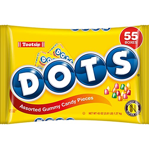 DOTS Individually Wrapped Candy - Original Gummy Candy 55 ct Mini Candy Boxes - Flavors Cherry, Lime, Orange, Lemon & Strawberry - Gluten Free, Kosher