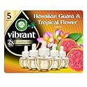Air Wick Vibrant Plug in Scented Oil Refill, 5ct, Nectarine & Paradise Flower, Air Freshener, Essential Oils
