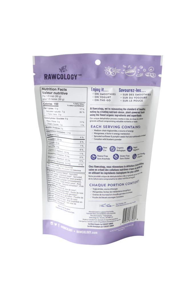 Rawcology Organic Blueberry Raw Crunch Granola, 200 GR