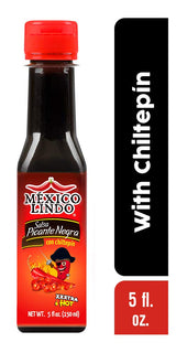 Mexico Lindo Picante Negra Xxxtra Hot Sauce | Scoville Unit Level 80,000 | Sugar Free | 5 Fl Oz Bottle (Pack of 1)