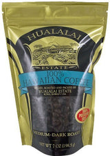 Hualalai Estate Hawaiian Whole Bean Coffee - Unflavored - Medium Dark Roasted Kona Grown Beans - Pesticide-Free Coffee (7 oz)