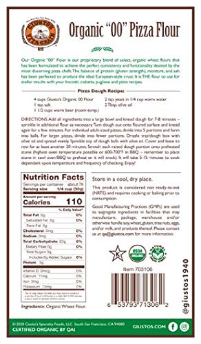 Giusto's Vita-Grain Organic "00" Unbleached Pizza Flour, 5lb Bag
