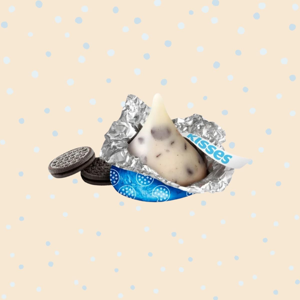 Candykrave Hershey'ss Cookies & Cream Kisses Milk Chocolate candy - (2LB 180 pcs) - Bulk chocolate Silver Foil Candy variety pack - Delicious Treats