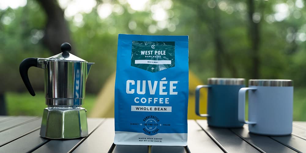 CUVEE COFFEE West Pole Dark Roast Coffee, 12 oz - Bold Dark Roast Ground Coffee with Rich Flavor & Smooth Finish - Premium Small Batch Coffee
