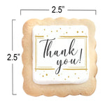 Thank You Cookies Gold Black Elegant Classy Appreciation Treats Party Favors Gift Basket for Teachers Employees Nurses | 24 Pack Individually Wrapped