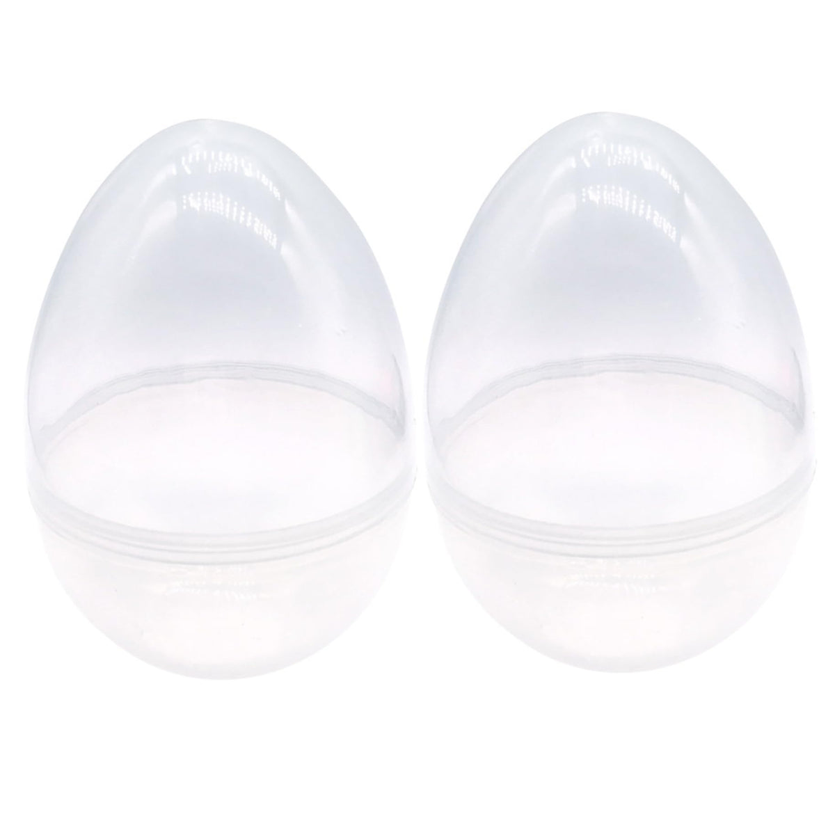 Ameble 2-Pack 12cm Clear Giant Plastic Easter Egg, Openable Containers for Candy, Toys, Party Favors, Reusable Easter Egg Basket Fillers