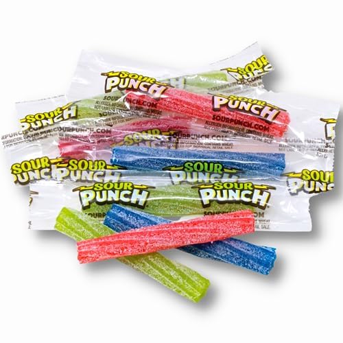 American Licorice Sour Punch Twists - Sour Candy Bulk - Sour Punch Twist - 1 LB Bag - Sour Punch Twists Bulk Candy - 4 Flavors - Blue Raspberry