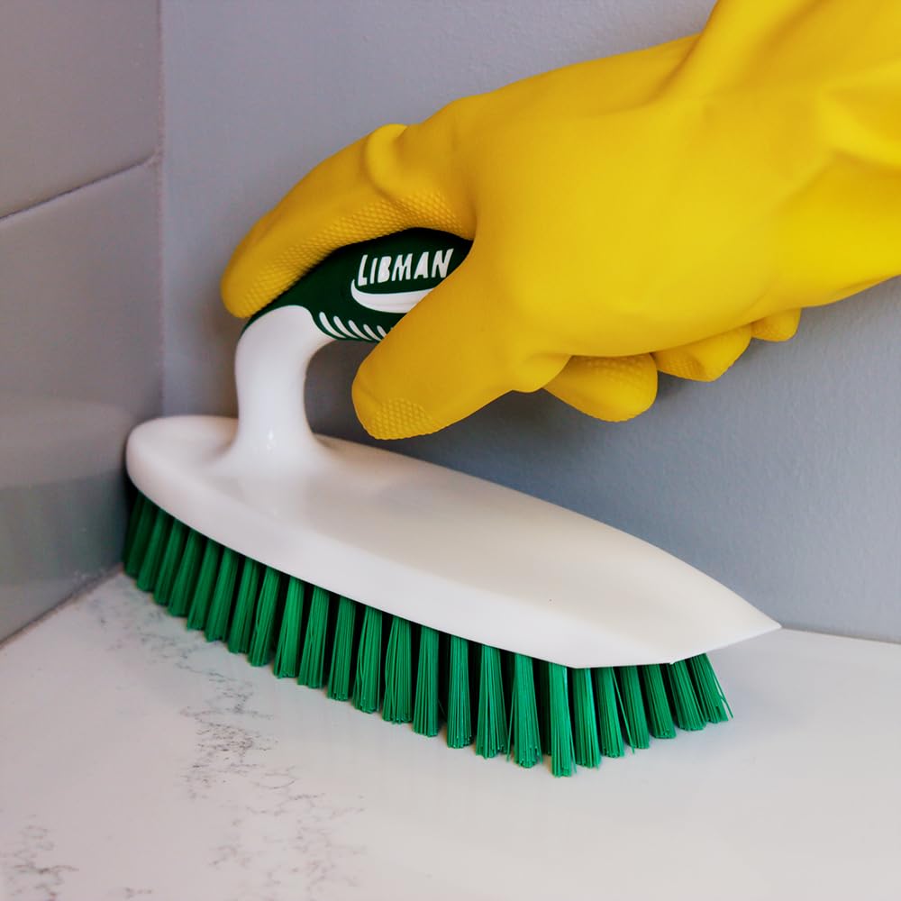 Libman Heavy Duty Scrub Brush Kit | Cleaning Brushes for Household Use | Tub Scrubber | Easy Grip Scrub Brush | Big Job Kitchen Brush | Dual Sided