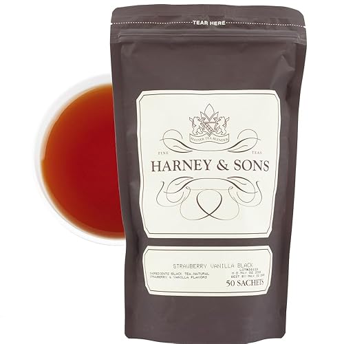 Harney & Sons Strawberry Vanilla Black | Bag of 50 Sachets