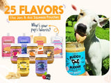 BUDDY BUDDER Dog Peanut Butter, 9 Pack Mixed Flavors, 4oz Pouches Dog Peanut Butter, Made in USA