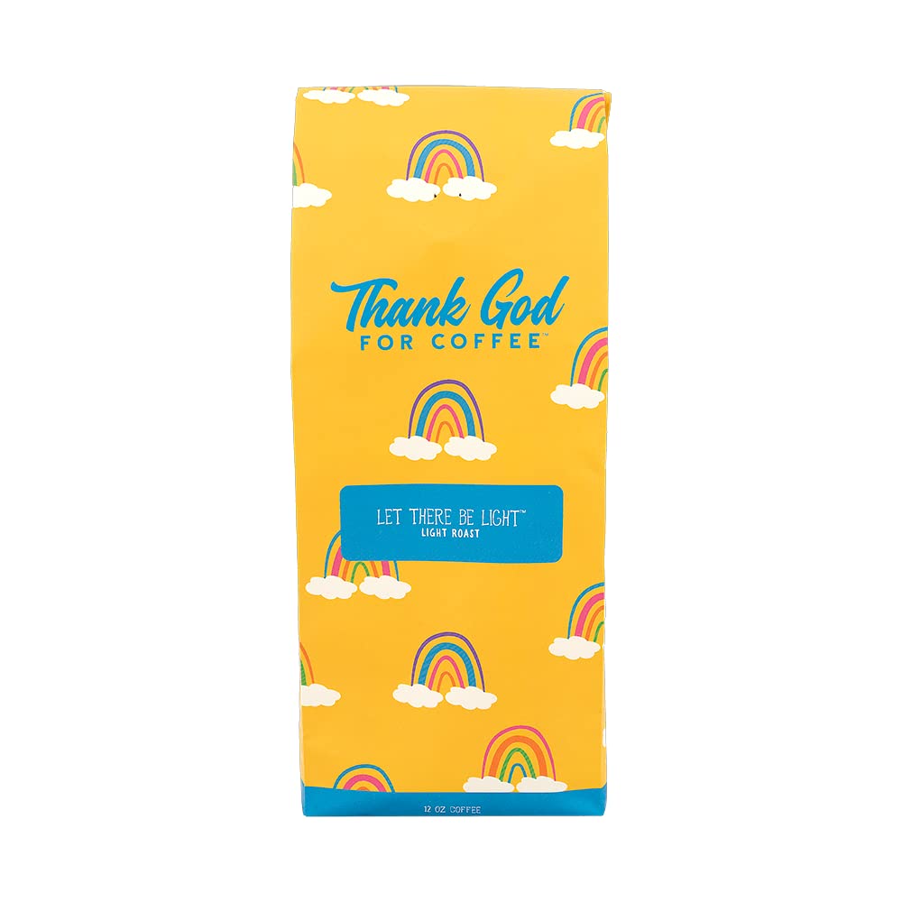 Thank God For Coffee Let There Be Light Light Roast Whole Bean Coffee, Single Origin Peru, Citrus & Hibiscus Notes, 12 oz