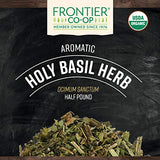 Frontier Co-op Organic Tulsi Holy Basil Herb, 8oz Bulk Bag - Highly Aromatic with Minty Flavor - Perfect for Cooking, Tulsi Tea and Herbal Uses