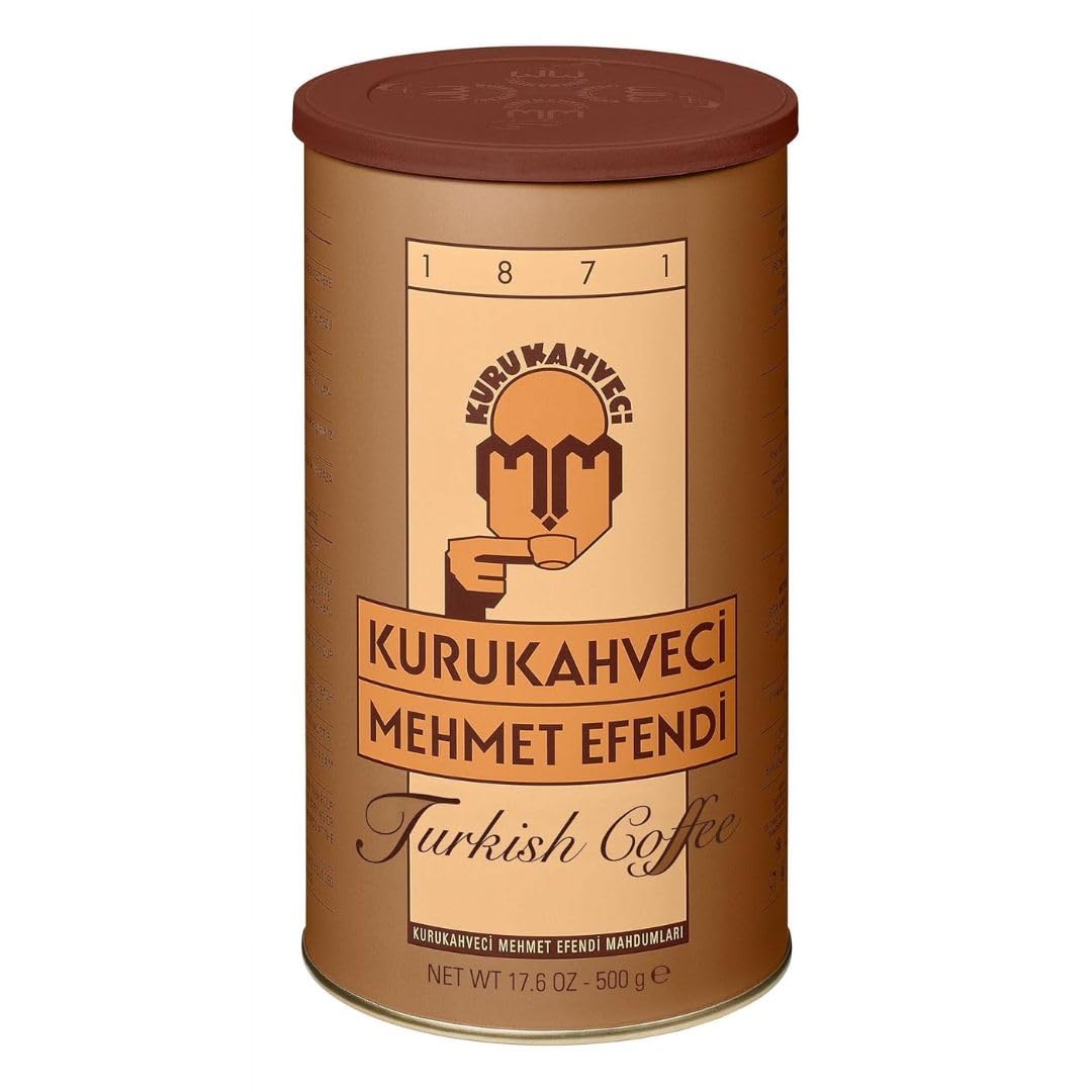 KURUKAHVECI MEHMET EFENDI Turkish Coffee, 100% Arabica, Finely Roasted Ground Coffee for Cezve, Rich Aroma, Medium, Authentic Turkish Coffee Tradition