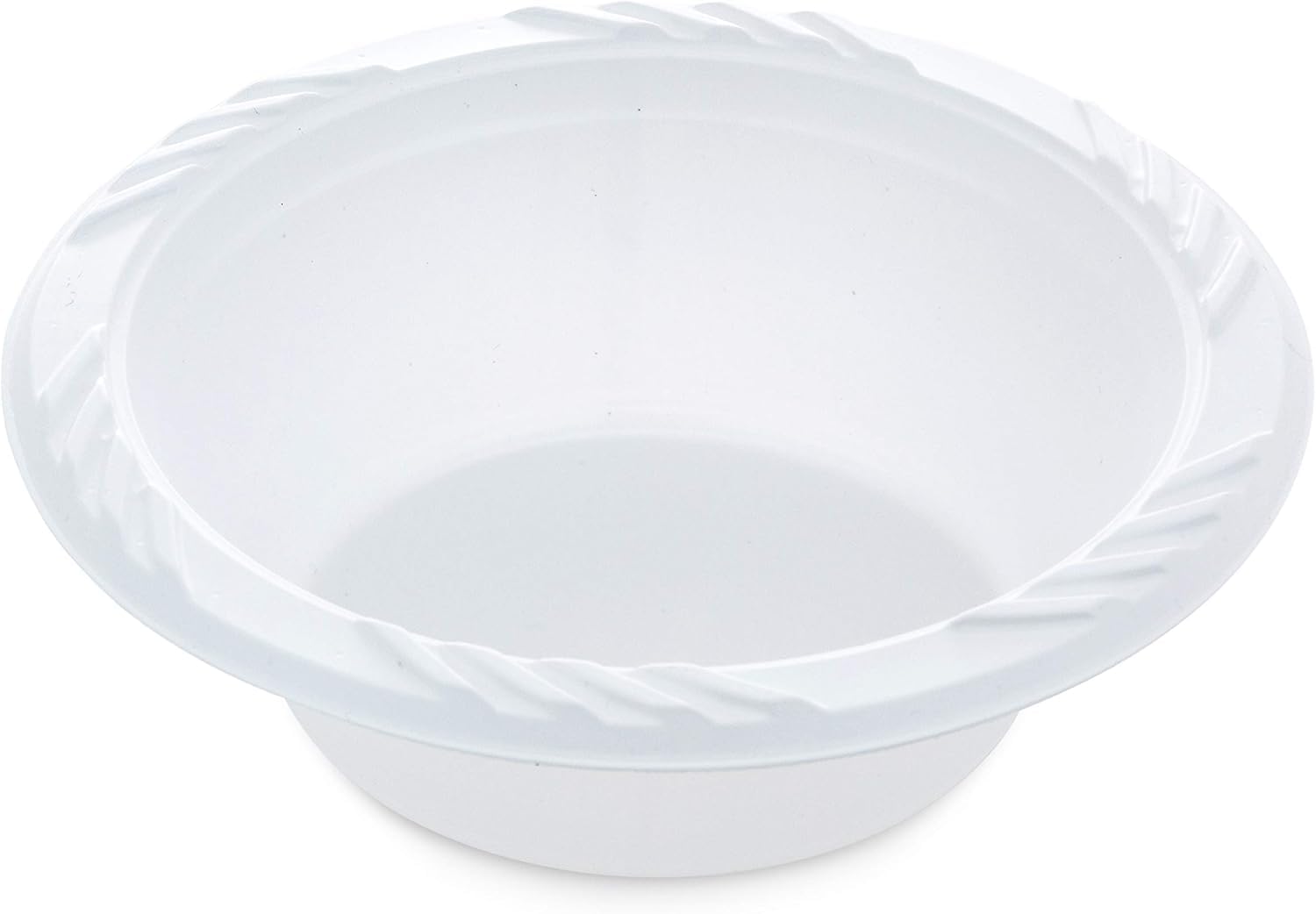 4 Pack of 100 Count - White 12 oz. Plastic Bowls - (Styles May Vary)