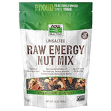 NOW Foods, Raw Energy Nut Mix, Unsalted Mix of Raisins, Walnuts, Peacans, Almonds, Pumpkin Seeds and Cashews, Great-Tasting, Source of Iron, 16-Ounce