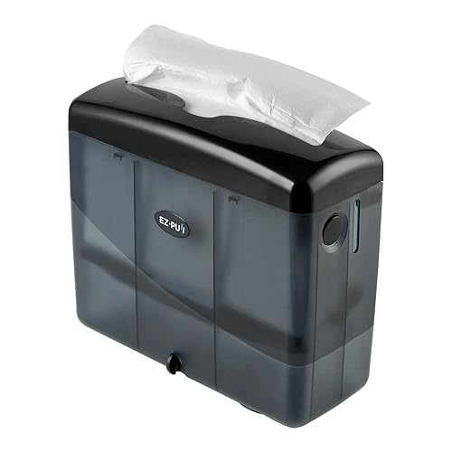 EZbrnd Countertop MULTIFOLD Paper Towel Dispenser for kitchen/bathroom/office/RV/Airbnb, Pearl Black, 4500B-EZ