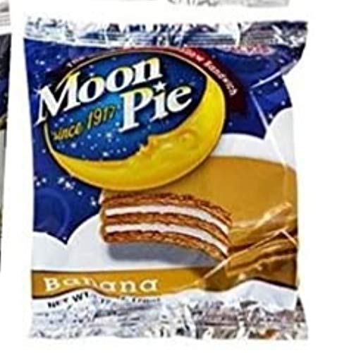 Moon Pie Minis Banana Marshmallow Sandwich . 2 pack. (2 Boxes Of 6 Pies Each) . Total 12 Minis Pies
