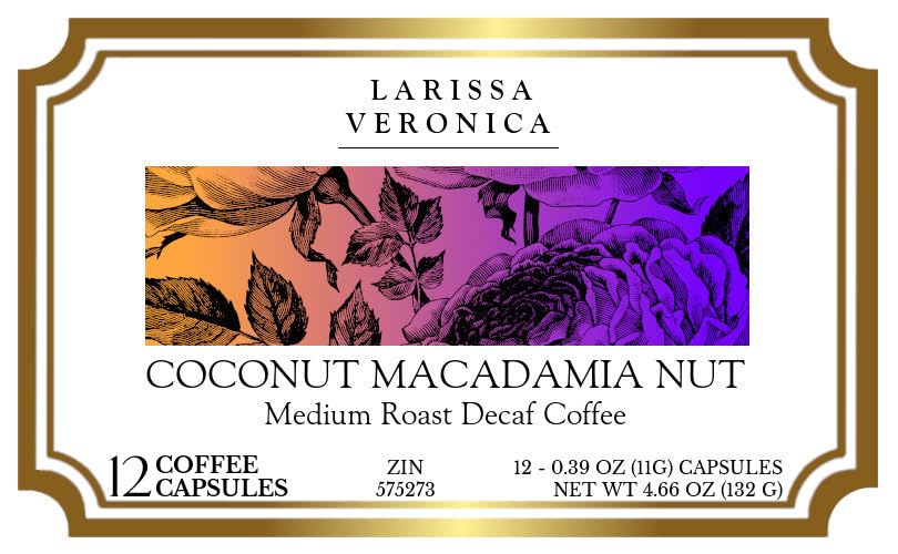 Coconut Macadamia Nut Medium Roast Decaf Coffee (Single Serve K-Cup Pods) (Gourmet, Naturally Flavored, Whole Coffee Beans) (12 pods, ZIN: 575273) - 3