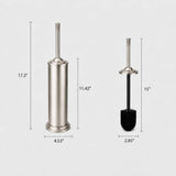 Nickel Toilet Brush and Holder Set?Extra Long Handled Toilet Bowl Brush and Holder?Stainless Steel Heavy Duty Toilet Brush for Bathroom,Deep Cleaning