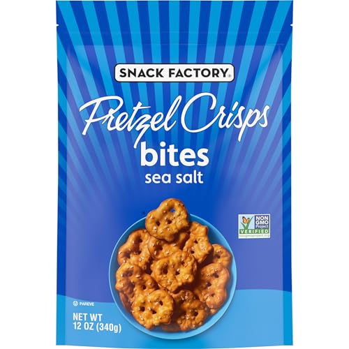 Snack Factory Pretzel Crisps Bites, Sea Salt Pretzels, 12 Oz