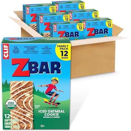 Zbar - Iced Oatmeal Cookie - Soft-Baked Energy Snack Bars - Non-GMO - 12g Whole Grains - USDA Organic Granola Bars - Snacks for Kids (72 Pack, 6